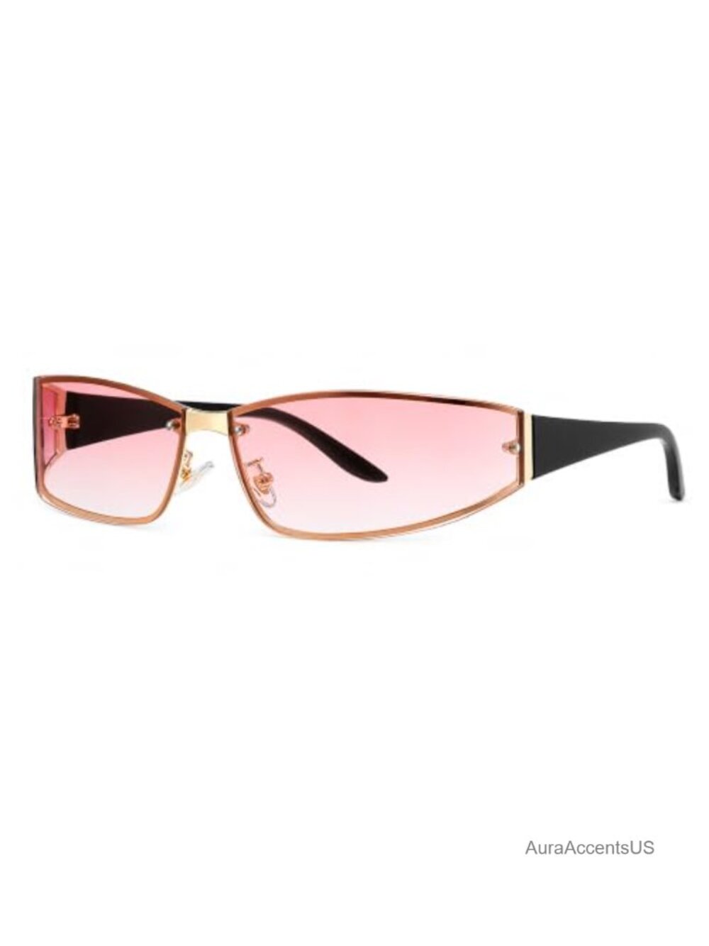 VANLINKER Y2K Wrap Around Shield Sunglasses Rimless UV400 Women